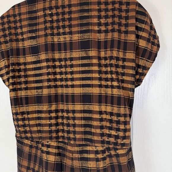 Ace & Zig Wrap Jumpsuit "Barn Wrap" St. Honore Brown Metallic Gold Size Medium - Picture 4 of 14